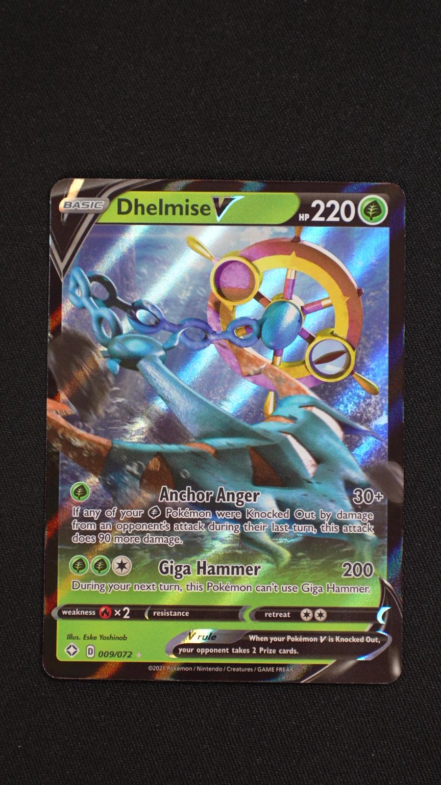 Dhelmise V 009/072 Holo V Rare Shining Fates Pokemon Near Mint