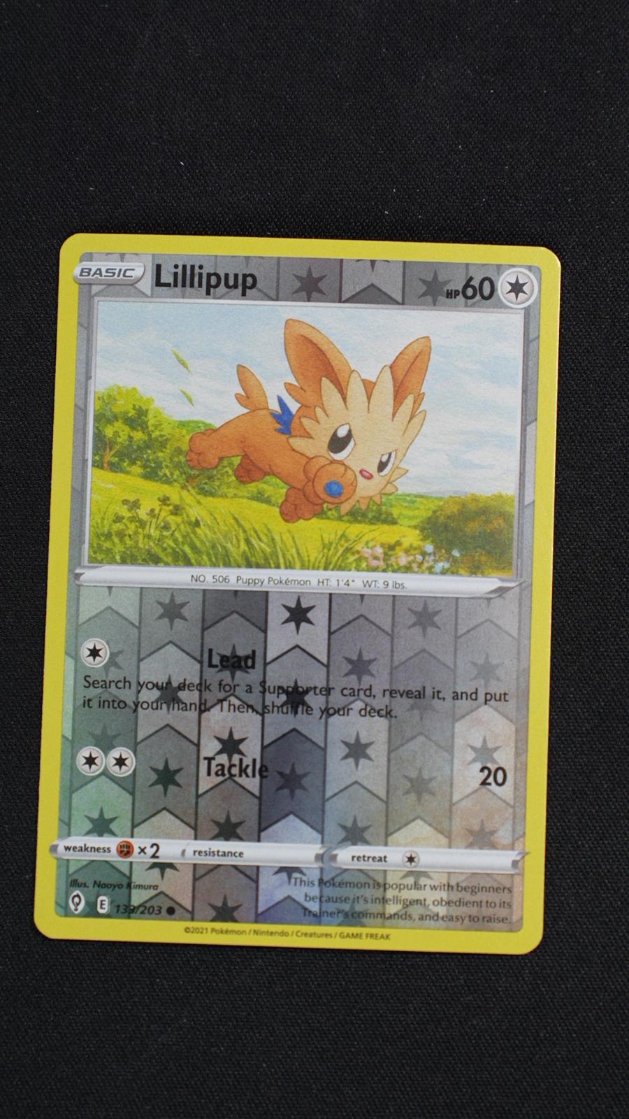 Lillipup 133/203 Common Evolving Skies Pokemon Reverse Holo Near Mint