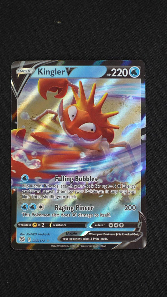 Kingler V 028/172 Holo V Rare Brilliant Stars Pokemon Near Mint