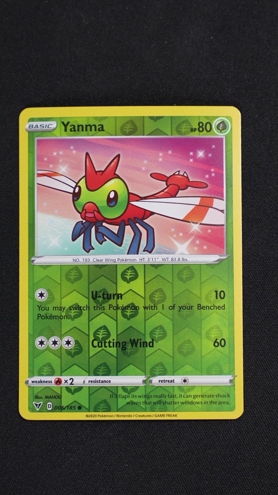 Yanma 006/185 Common Vivid Voltage Pokemon Reverse Holo Near Mint