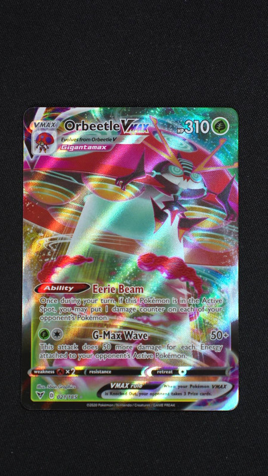Orbeetle VMAX 021/185 Holo VMAX Rare Vivid Voltage Pokemon Near Mint