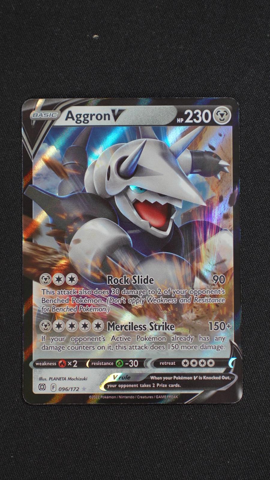 Aggron V 096/172 Holo V Rare Brilliant Stars Pokemon Near Mint