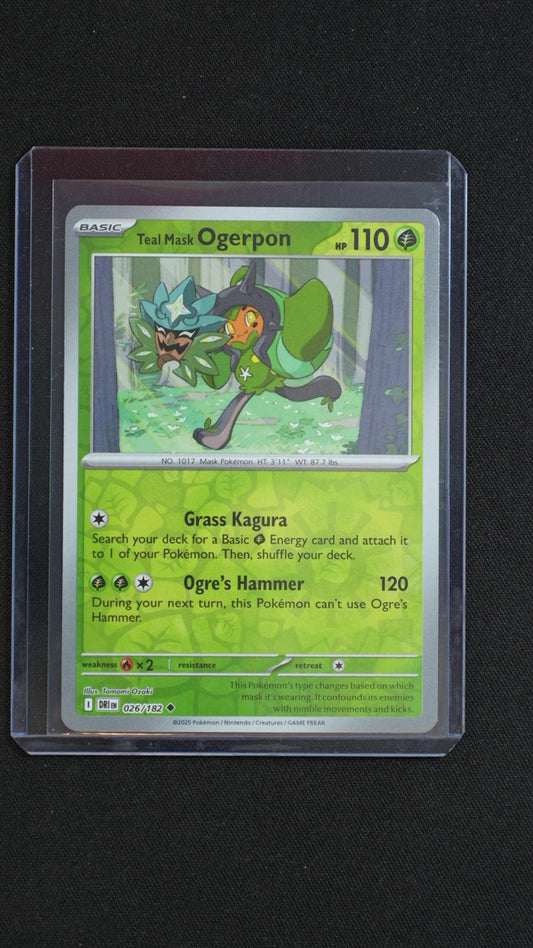 Teal Mask Ogerpon 026/182 Uncommon Destined Rivals Pokemon Reverse Holo NM