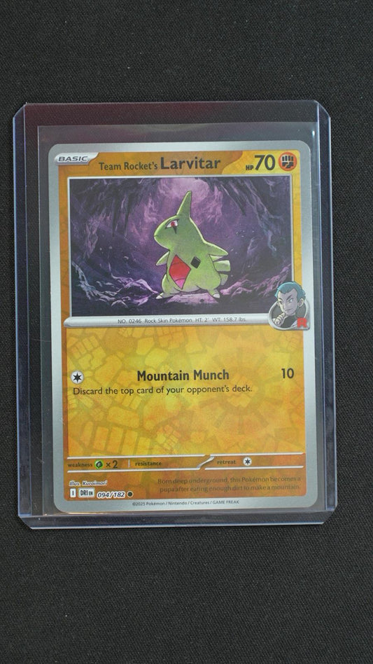 Team Rocket's Larvitar 094/182 Common Destined Rivals Pokemon Reverse Holo NM
