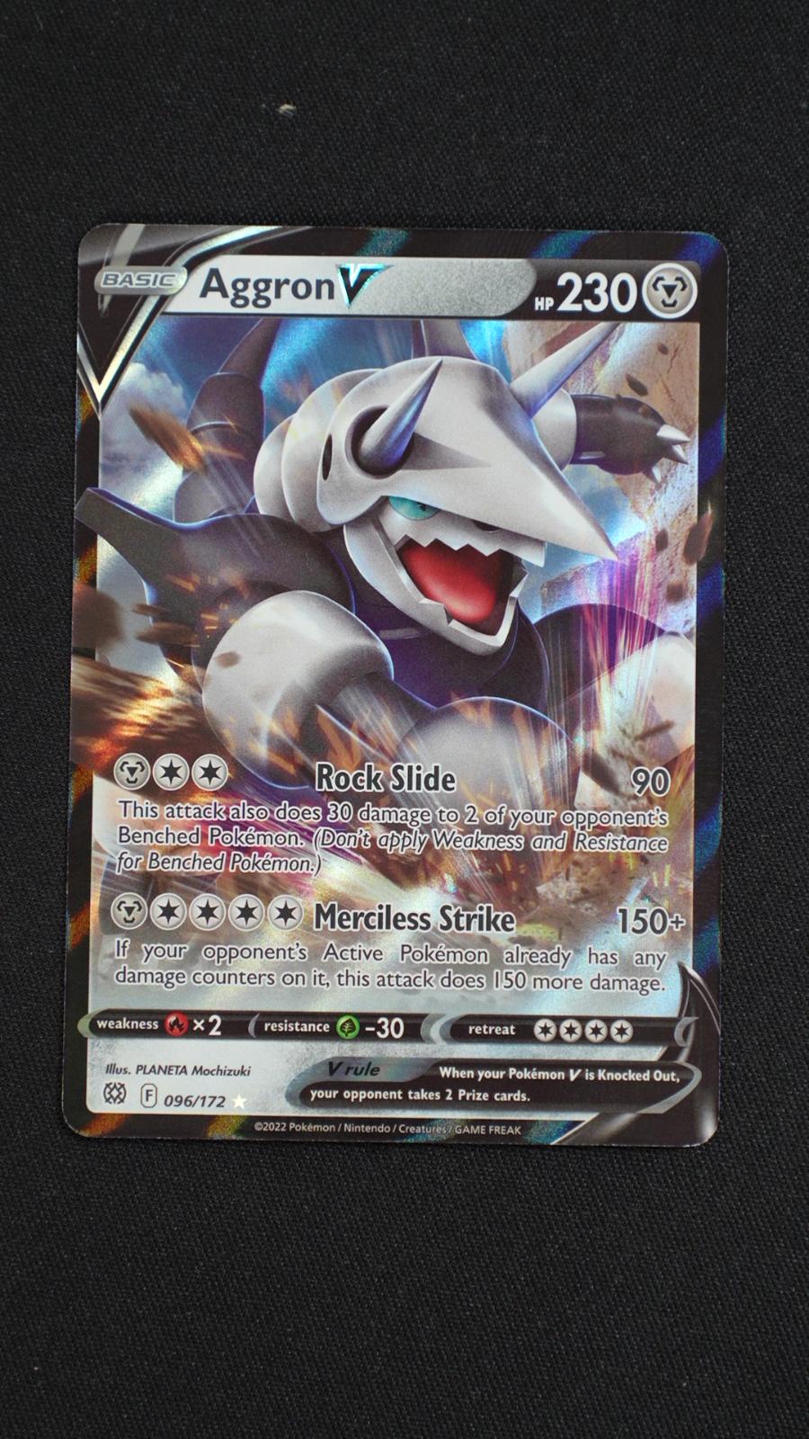 Aggron V 096/172 Holo V Rare Brilliant Stars Pokemon Near Mint