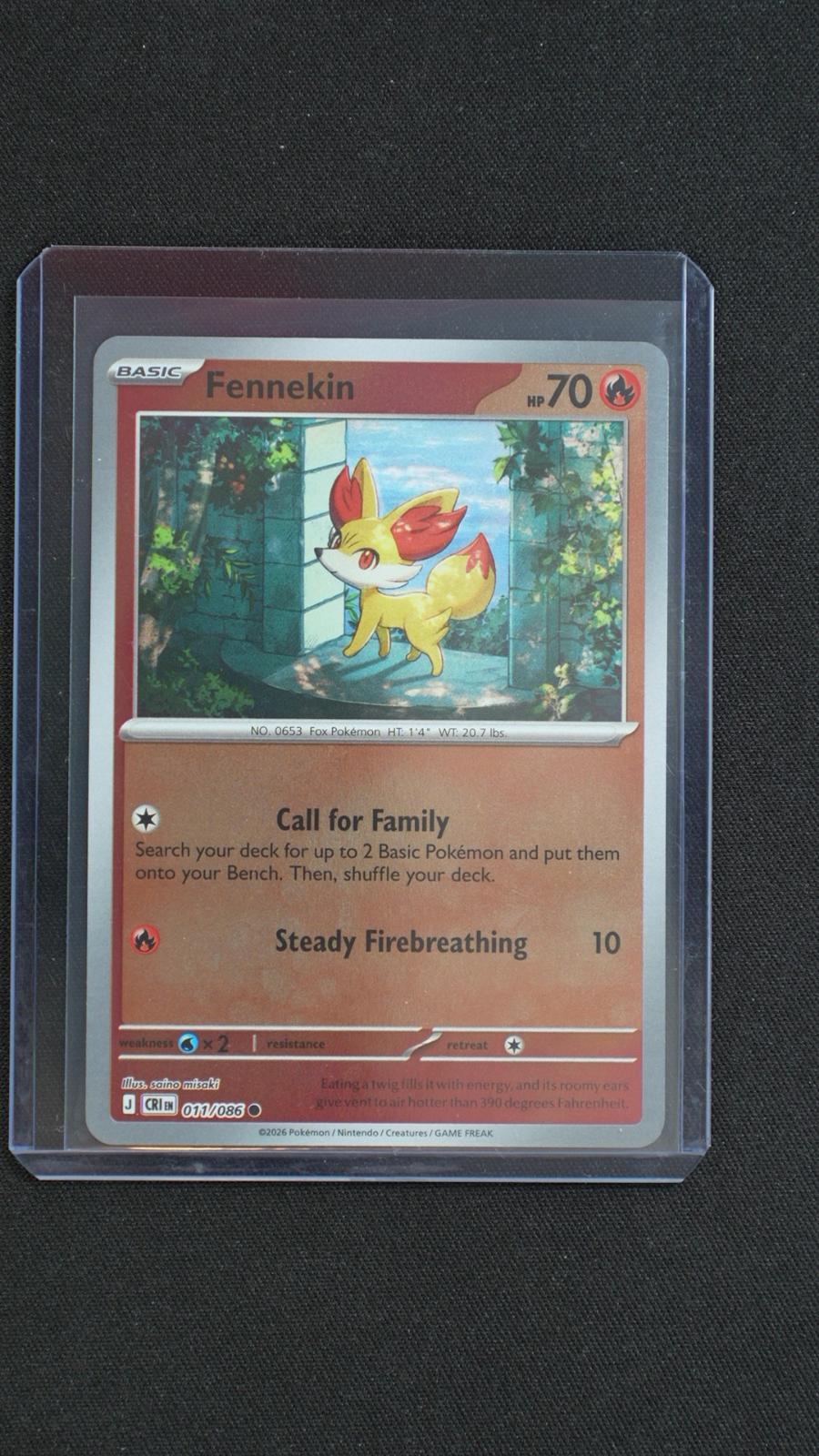 Fennekin 011/086 Common Chaos Rising Pokemon Reverse Holo Near Mint