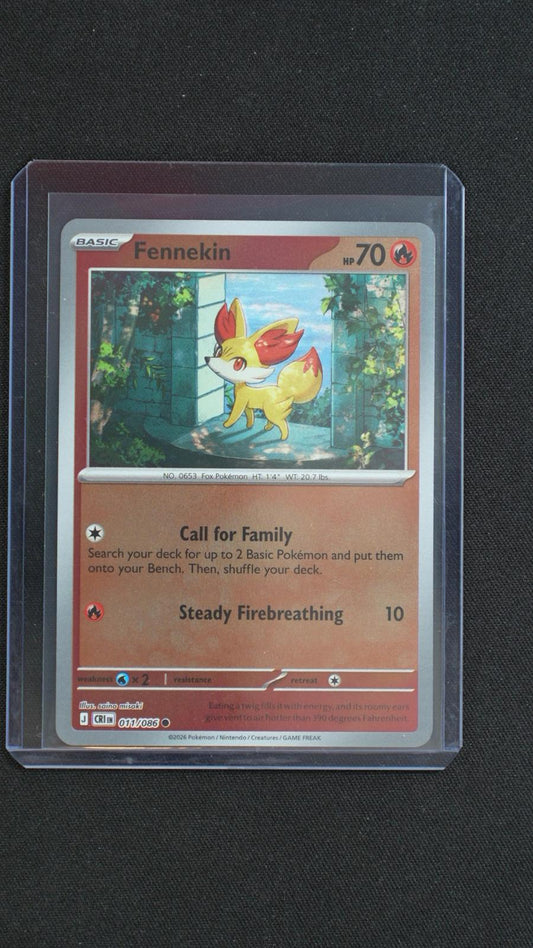 Fennekin 011/086 Common Chaos Rising Pokemon Reverse Holo Near Mint