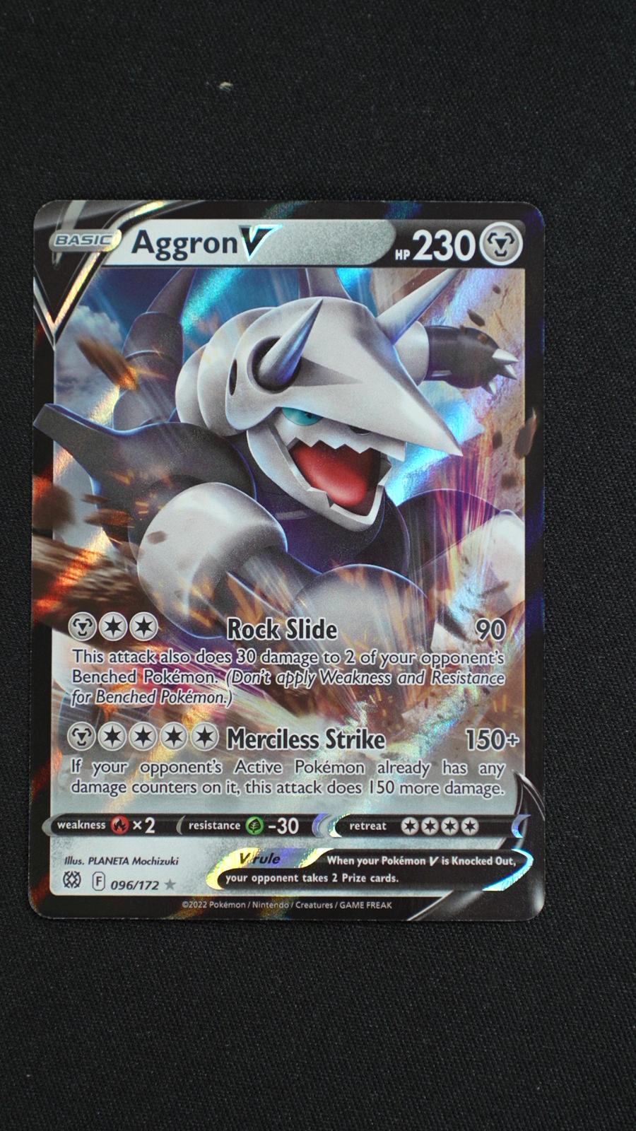 Aggron V 096/172 Holo V Rare Brilliant Stars Pokemon Near Mint
