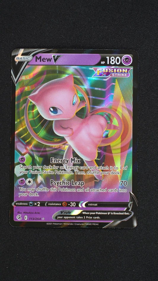 Mew V 113/264 Holo V Rare Fusion Strike Pokemon Near Mint