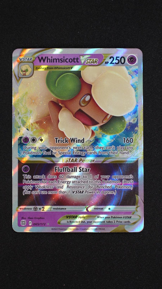 Whimsicott VSTAR 065/172 Holo VSTAR Rare Brilliant Stars Pokemon Near Mint