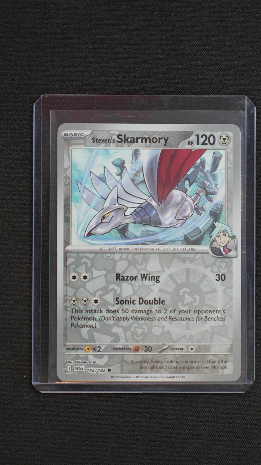 Steven's Skarmory 142/182 Common Destined Rivals Pokemon Reverse Holo Near Mint