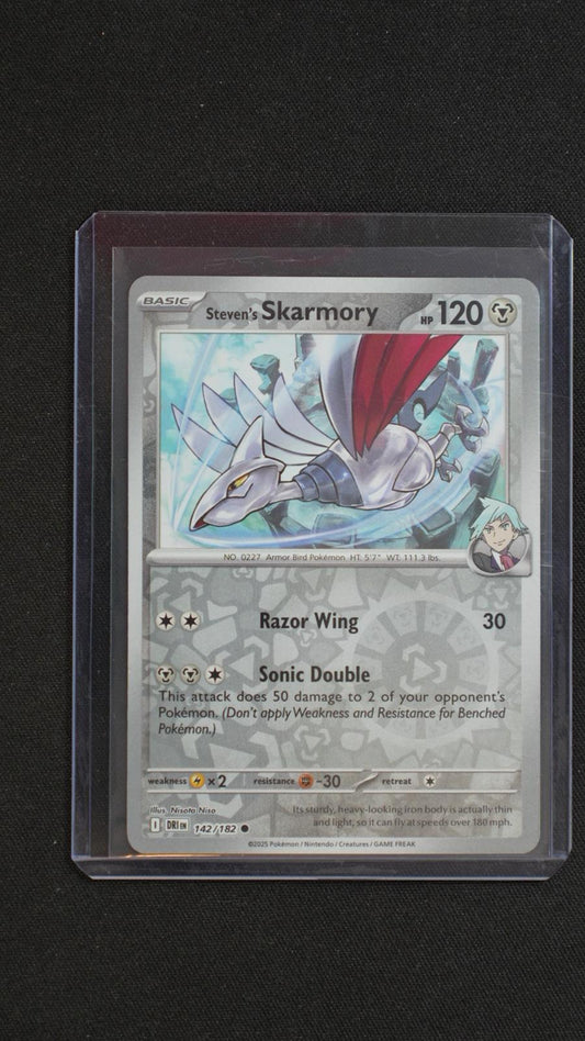 Steven's Skarmory 142/182 Common Destined Rivals Pokemon Reverse Holo Near Mint