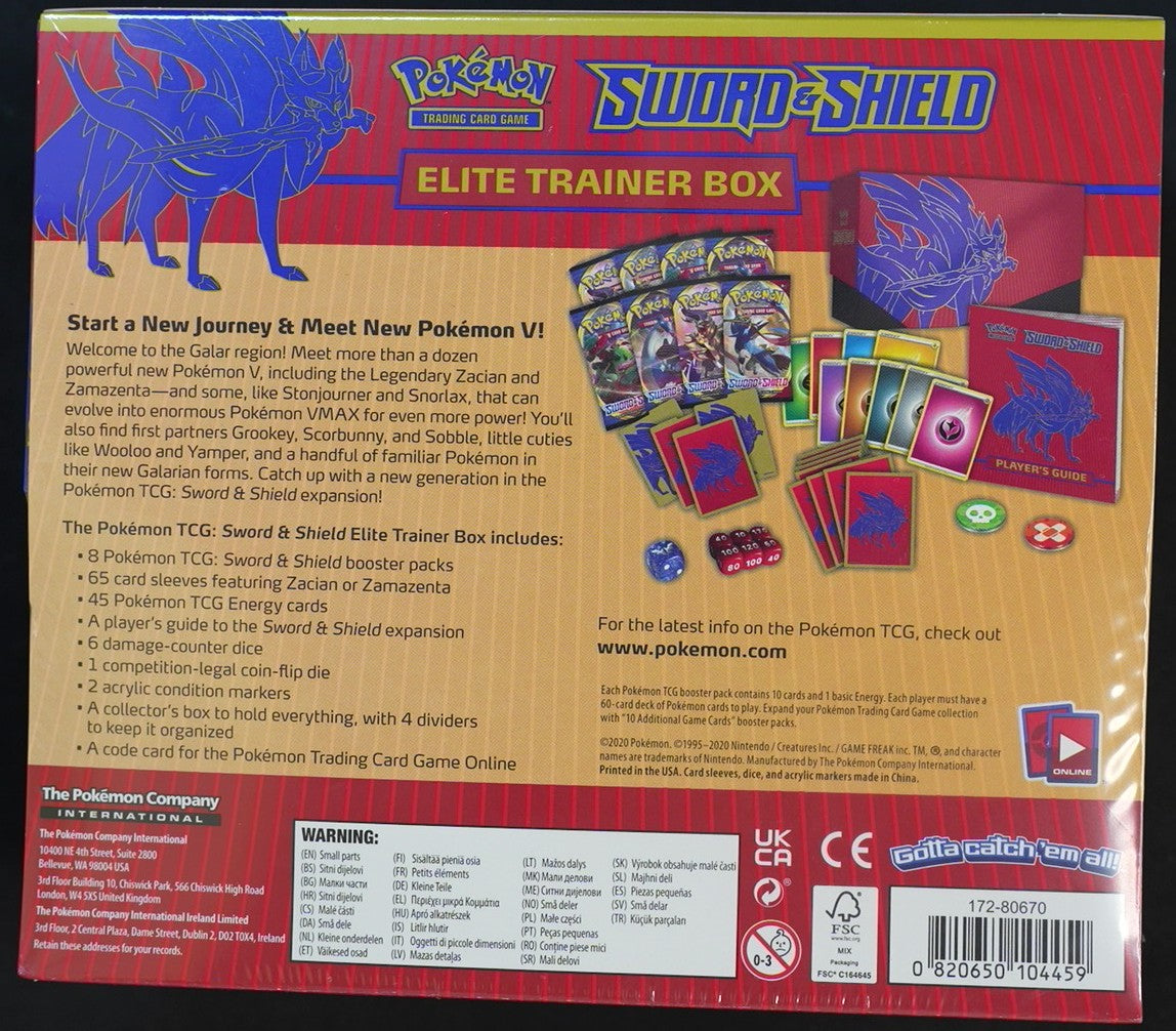 Sword and Shield [Zacian] Elite Trainer Box