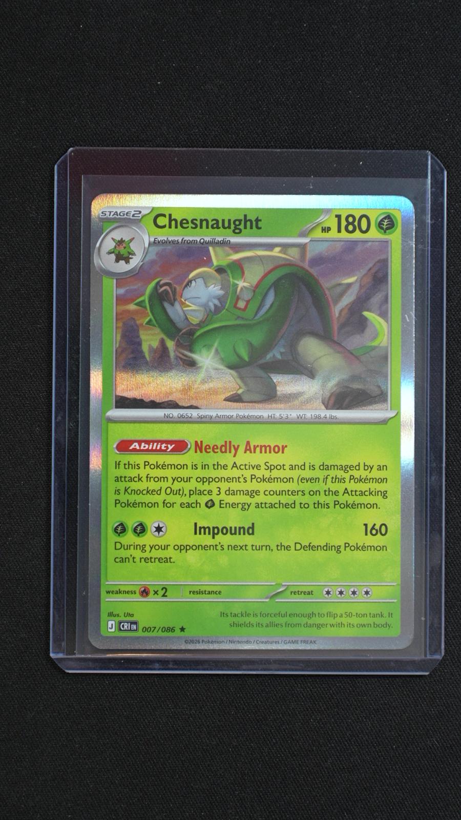 Chesnaught 007/086 Rare Chaos Rising Pokemon Holo Near Mint