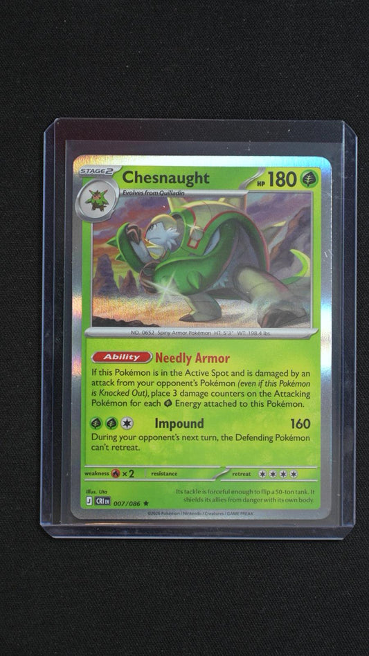 Chesnaught 007/086 Rare Chaos Rising Pokemon Holo Near Mint