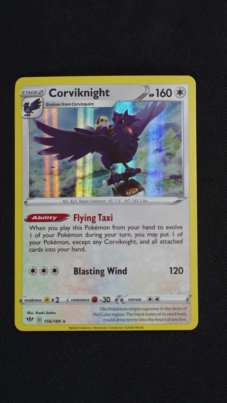Corviknight 156/189 Holo Rare Darkness Ablaze Pokemon Holo Near Mint