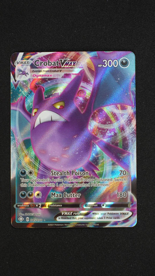Crobat VMAX 045/072 Holo VMAX Rare Shining Fates Pokemon Near Mint