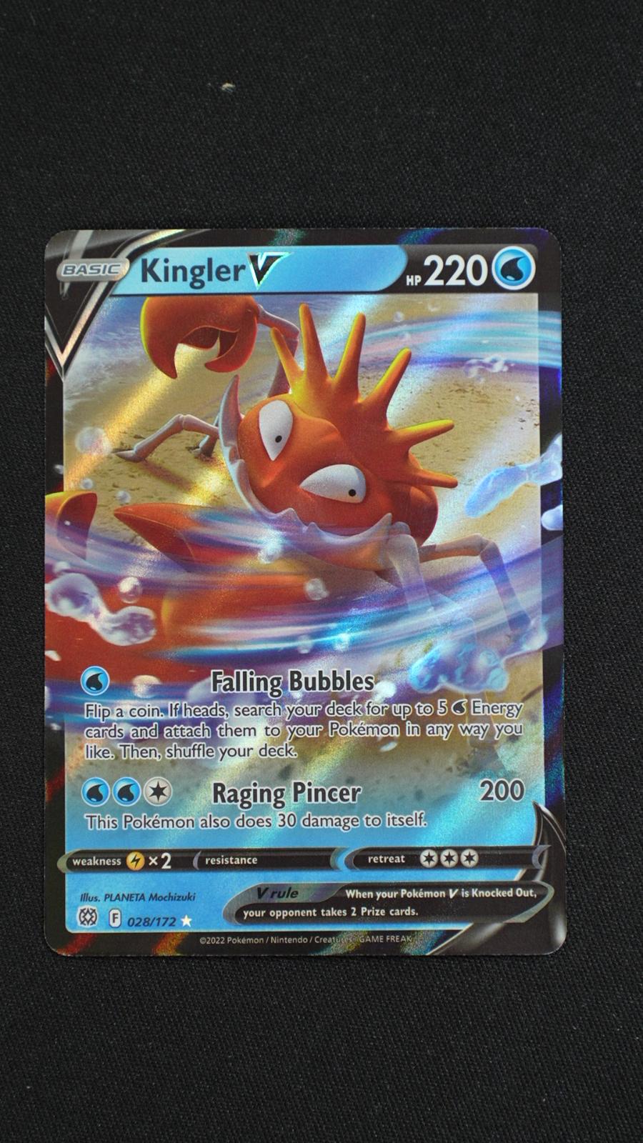 Kingler V 028/172 Holo V Rare Brilliant Stars Pokemon Near Mint