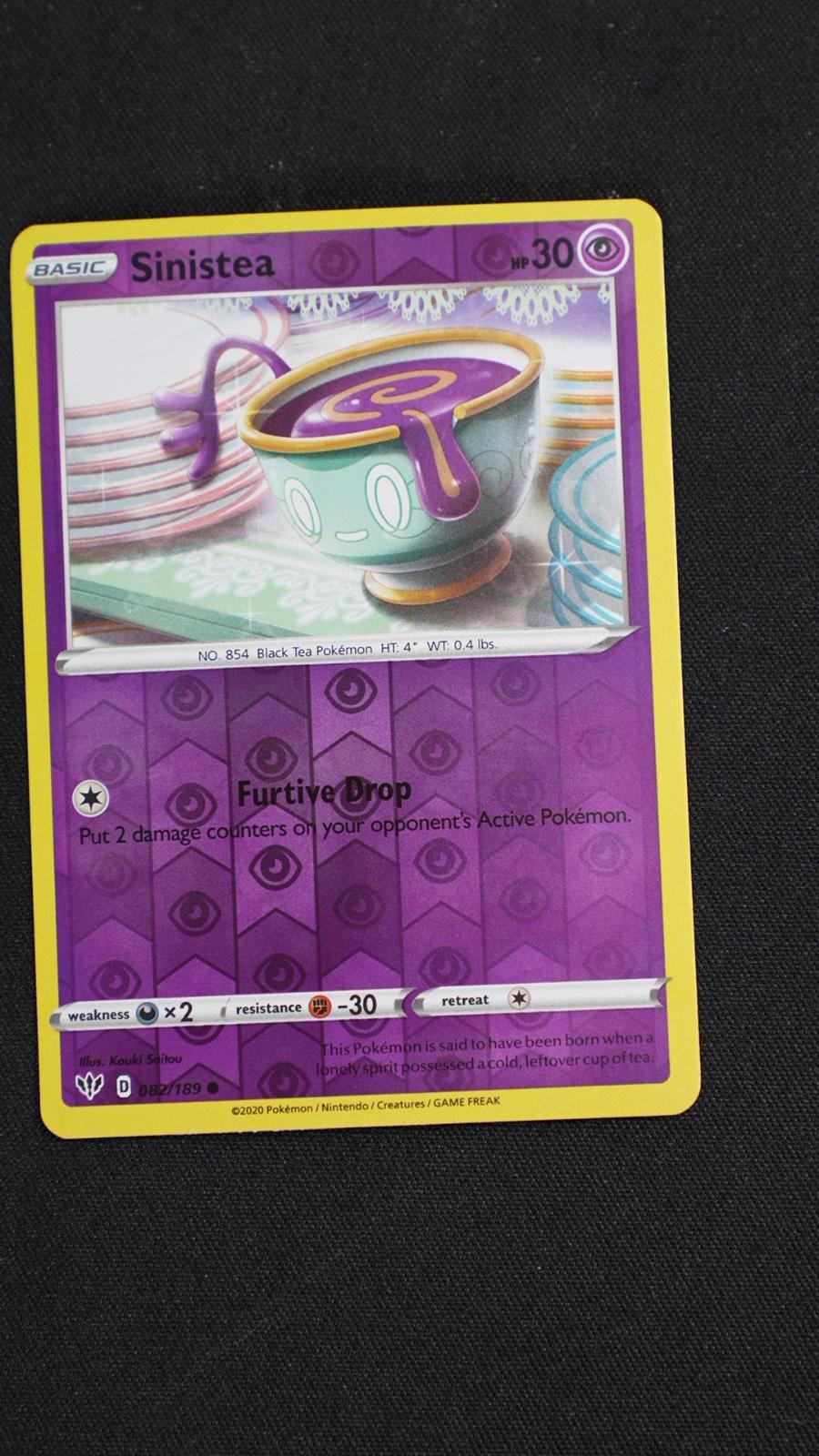 Sinistea 082/189 Common Darkness Ablaze Pokemon Reverse Holo Near Mint