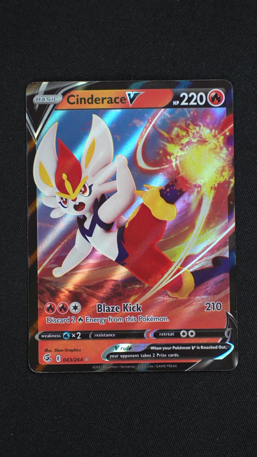 Cinderace V 043/264 Holo V Rare Fusion Strike Pokemon Near Mint