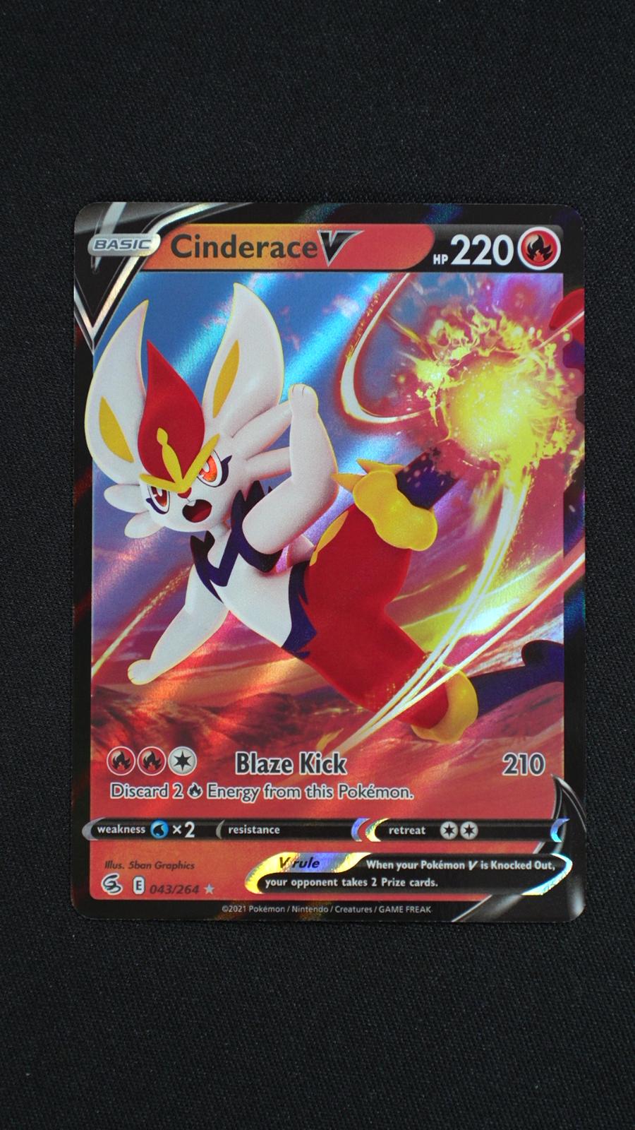 Cinderace V 043/264 Holo V Rare Fusion Strike Pokemon Near Mint
