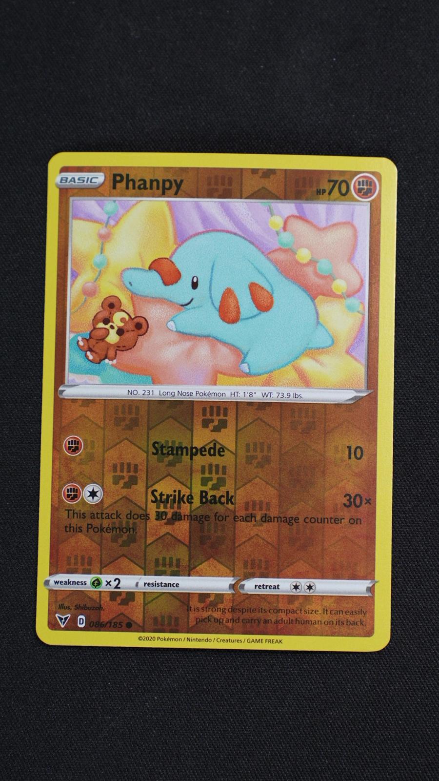 Phanpy 086/185 Common Vivid Voltage Pokemon Reverse Holo Near Mint