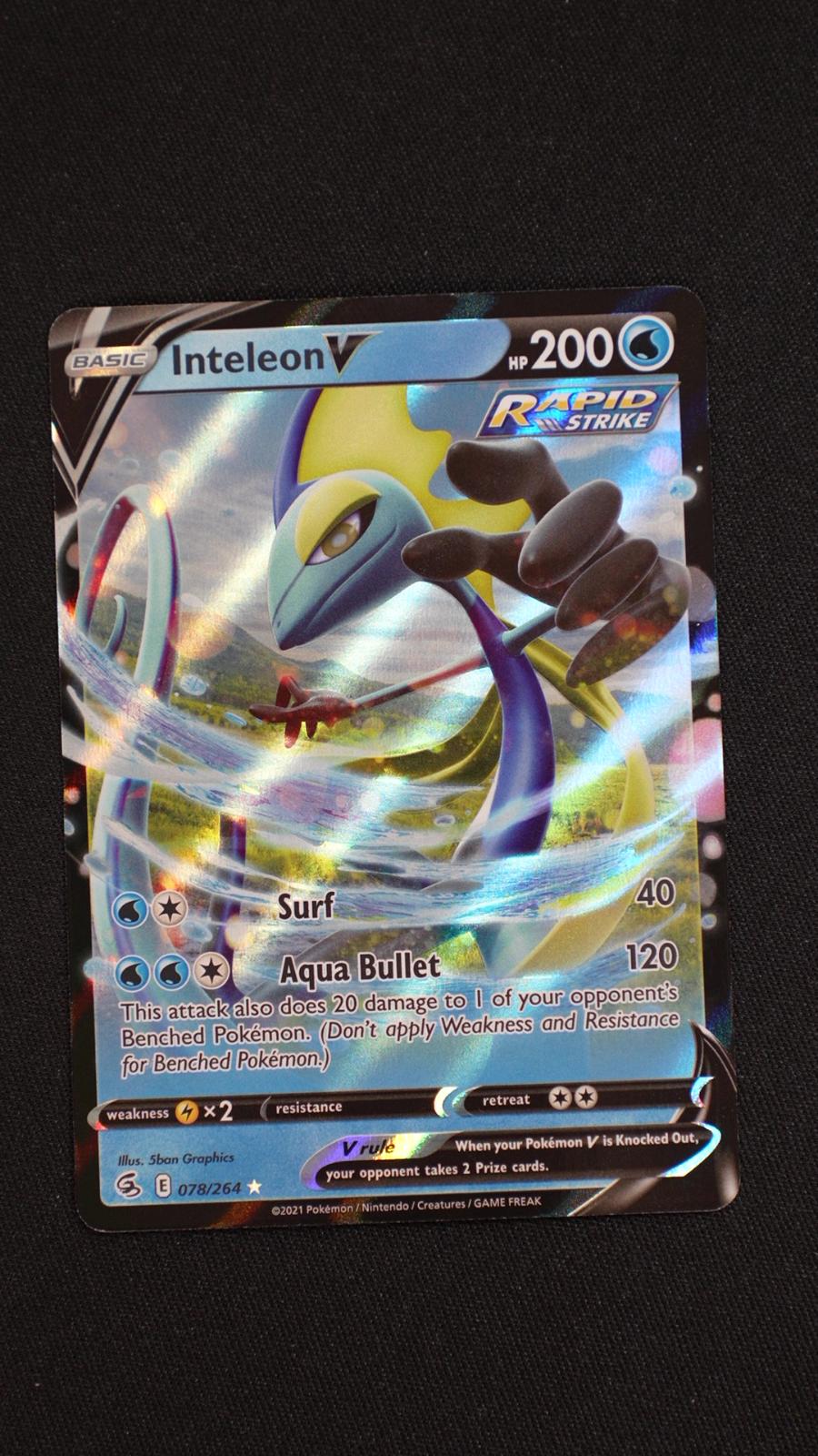 Inteleon V 078/264 Holo V Rare Fusion Strike Pokemon Near Mint