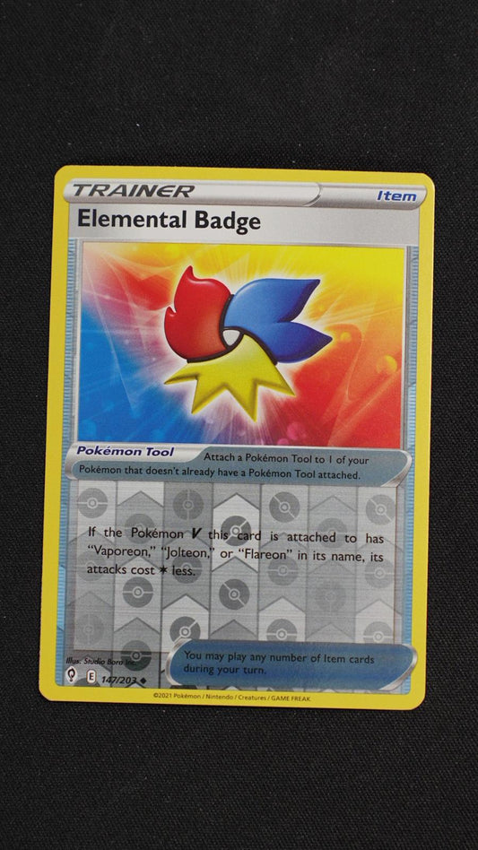 Elemental Badge 147/203 Uncommon Evolving Skies Pokemon Reverse Holo Near Mint