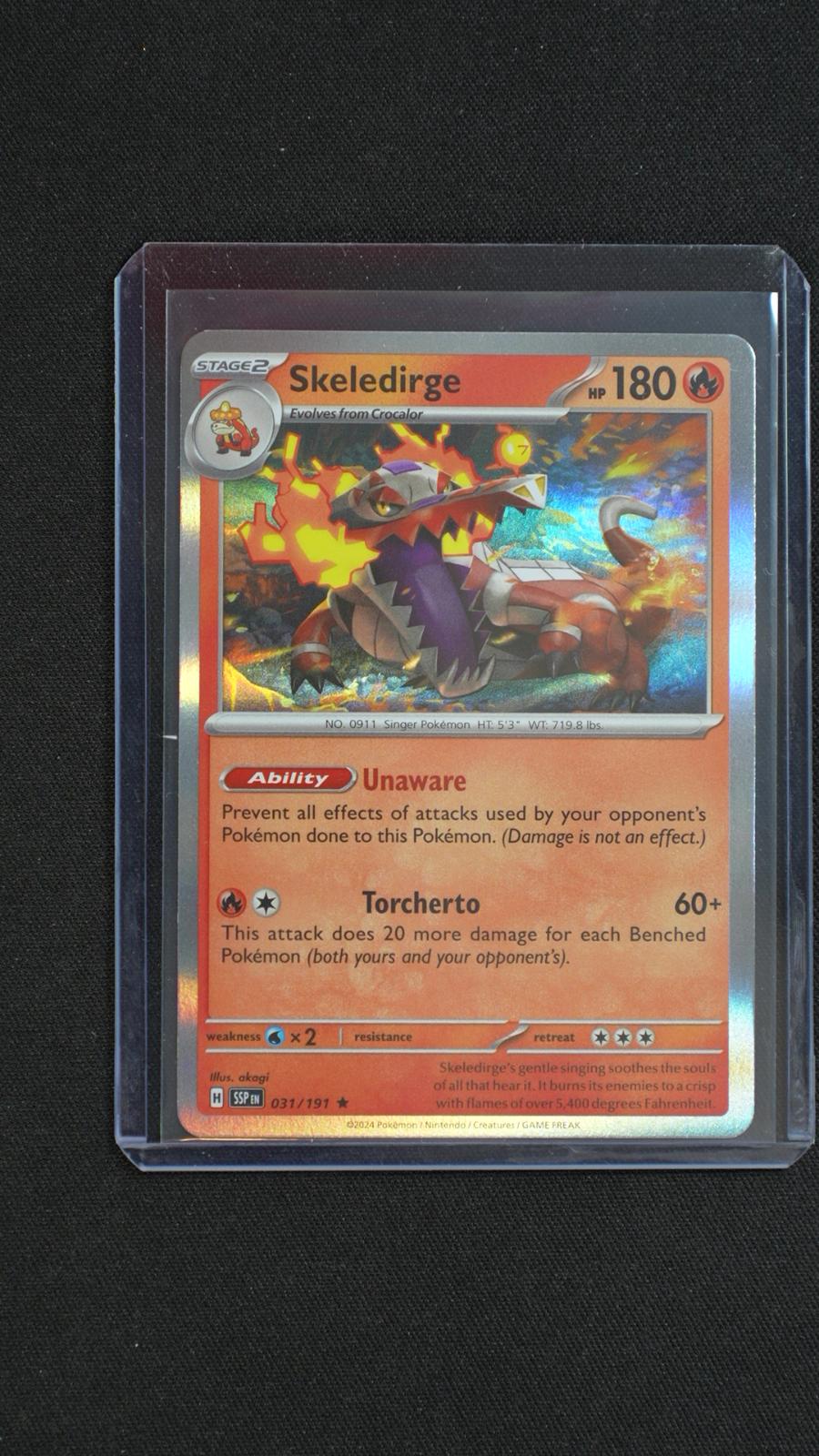 Skeledirge 031/191 Rare Surging Sparks Pokemon Holo Near Mint