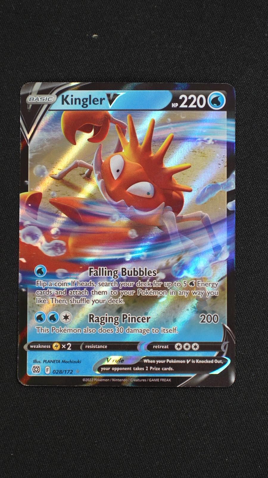 Kingler V 028/172 Holo V Rare Brilliant Stars Pokemon Near Mint