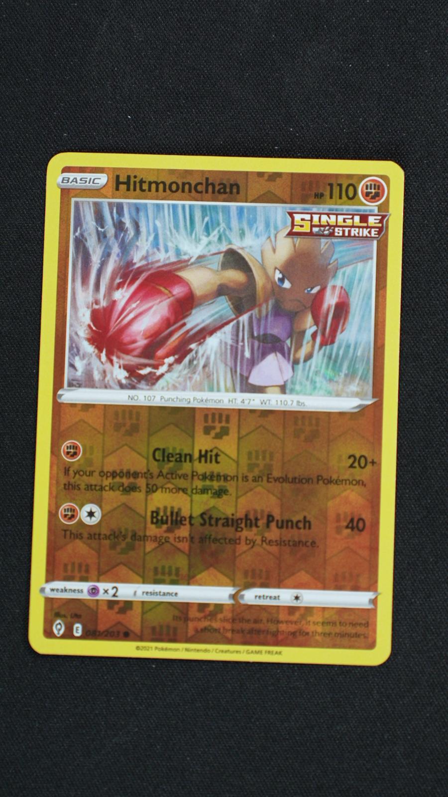 Hitmonchan 081/203 Common Evolving Skies Pokemon Reverse Holo Near Mint